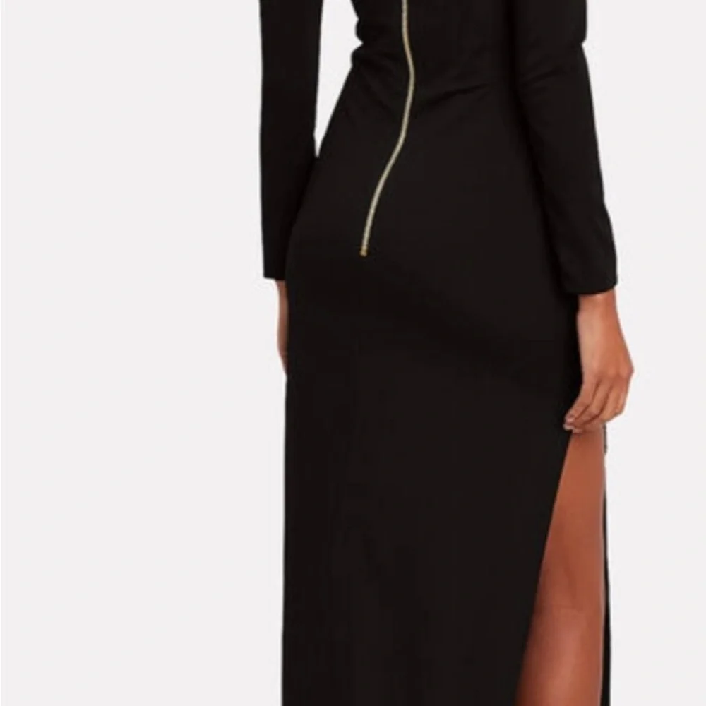 Haney Gia Long Sleeve Embellished Slit Dress/Gown Sz 8 - Picture 4 of 7
